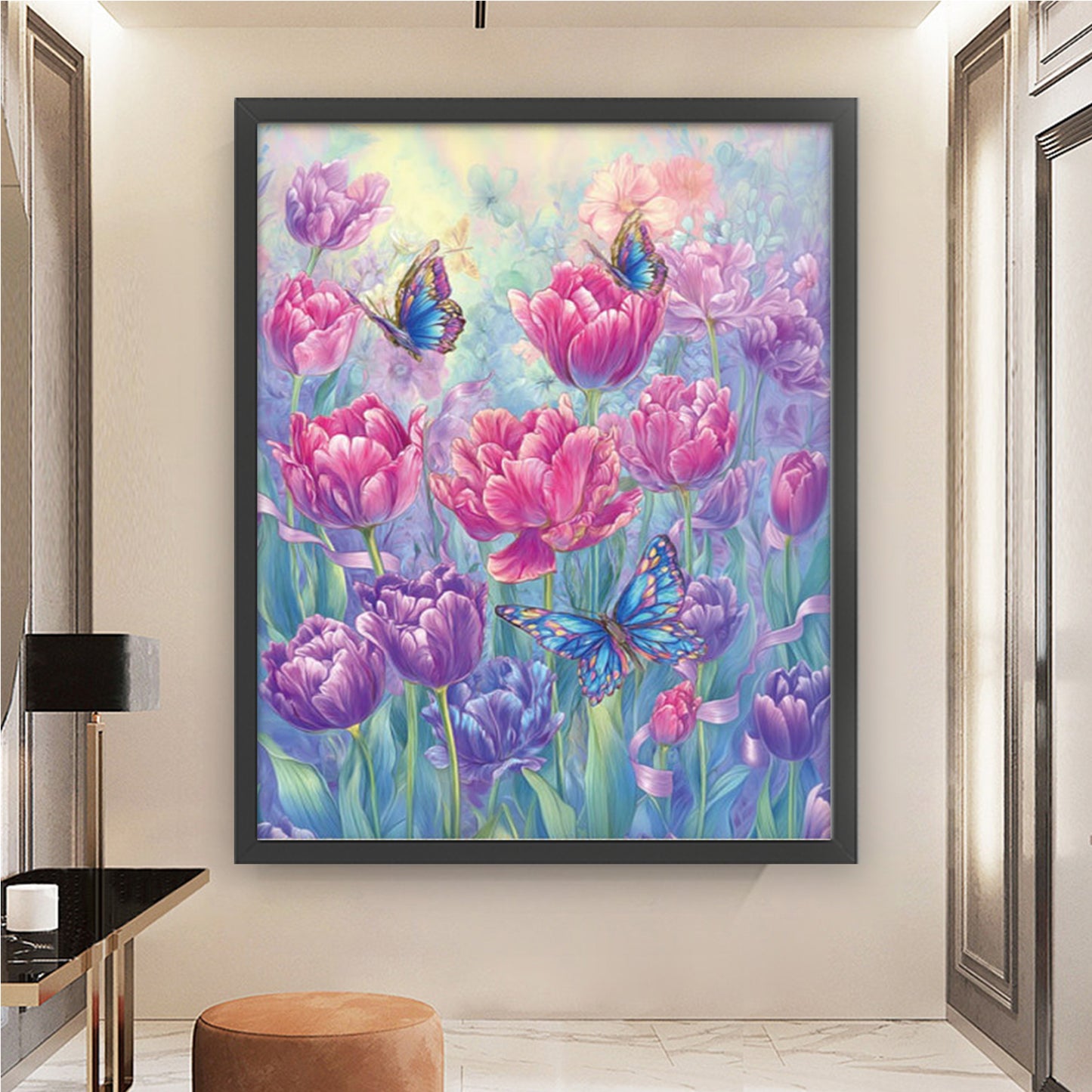 Dreamlike Tulip - Full 11CT Stamped Cross Stitch 52x65CM - Mona Lisa(36Colors)
