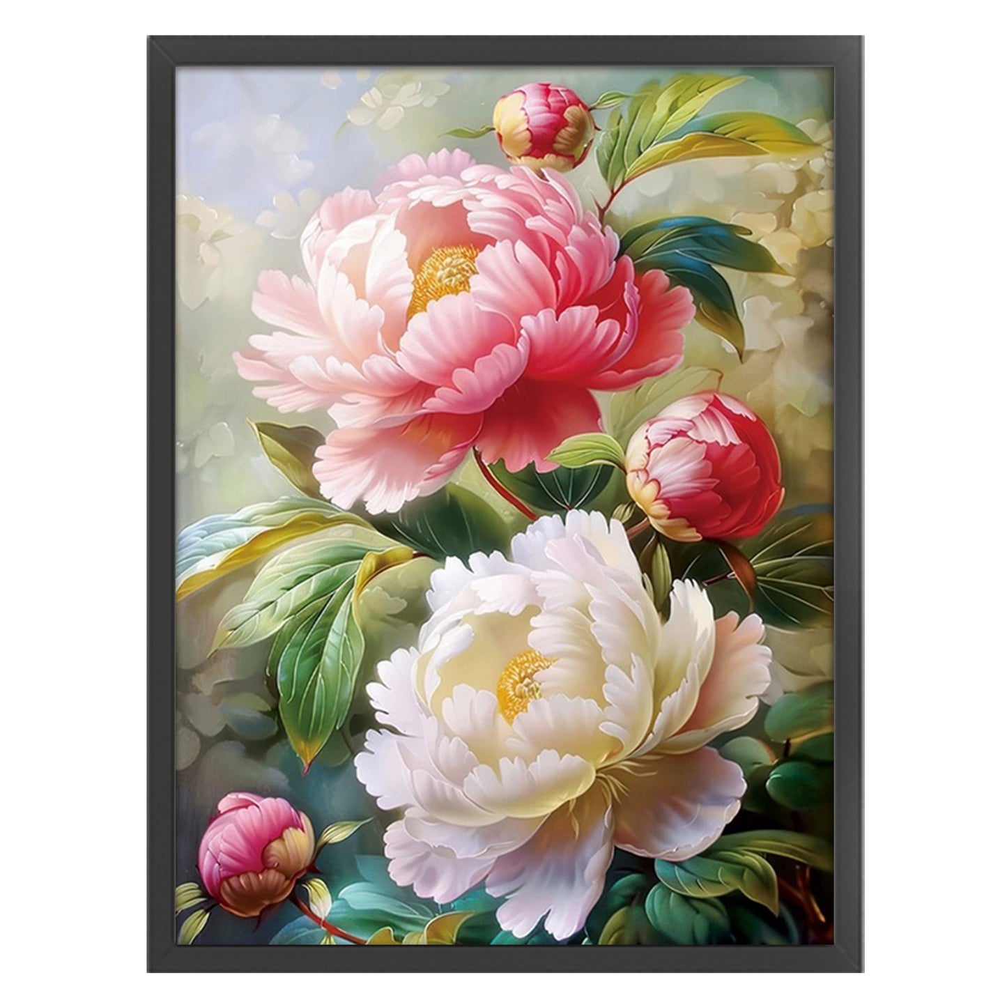 Blooming Peony - Full 11CT Stamped Cross Stitch 50x65CM - Mona Lisa(47Colors)