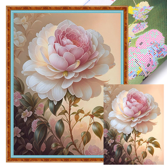 Camellia - Full 11CT Stamped Cross Stitch 55x70CM - Mona Lisa(42Colors)