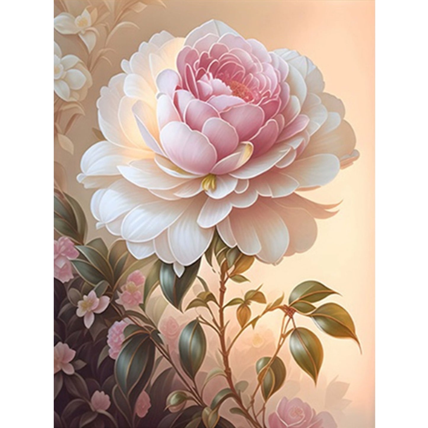 Camellia - Full 11CT Stamped Cross Stitch 55x70CM - Mona Lisa(42Colors)