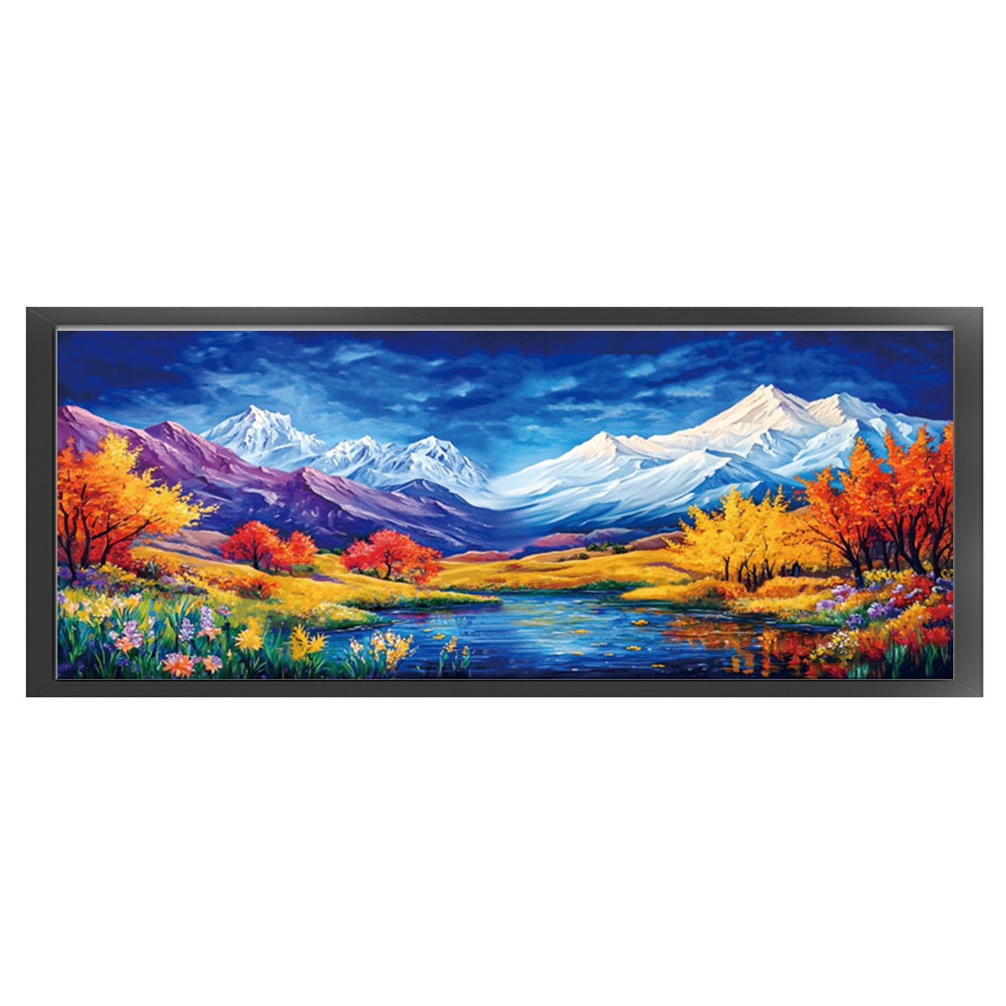 Magnificent Mountains And Rivers - Full 11CT Stamped Cross Stitch 150x60CM - Mona Lisa(36Colors)