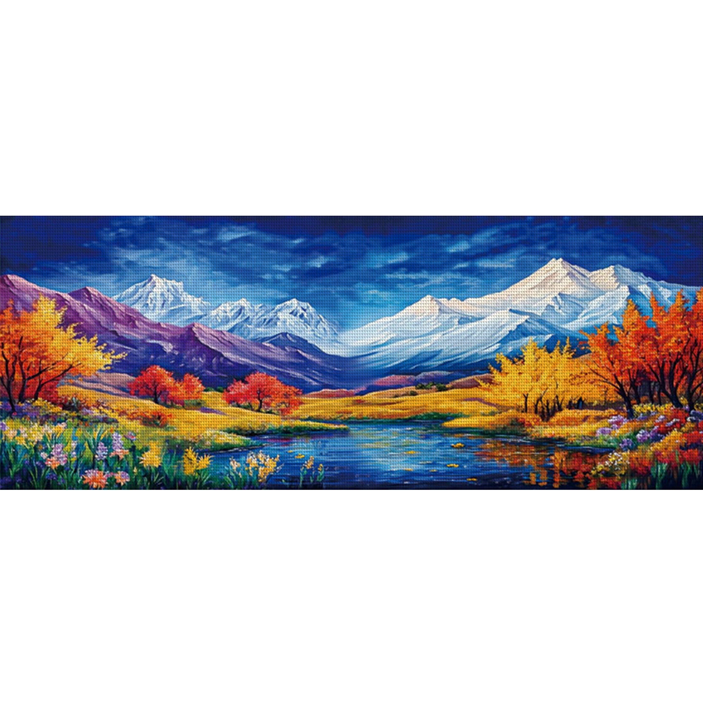 Magnificent Mountains And Rivers - Full 11CT Stamped Cross Stitch 150x60CM - Mona Lisa(36Colors)