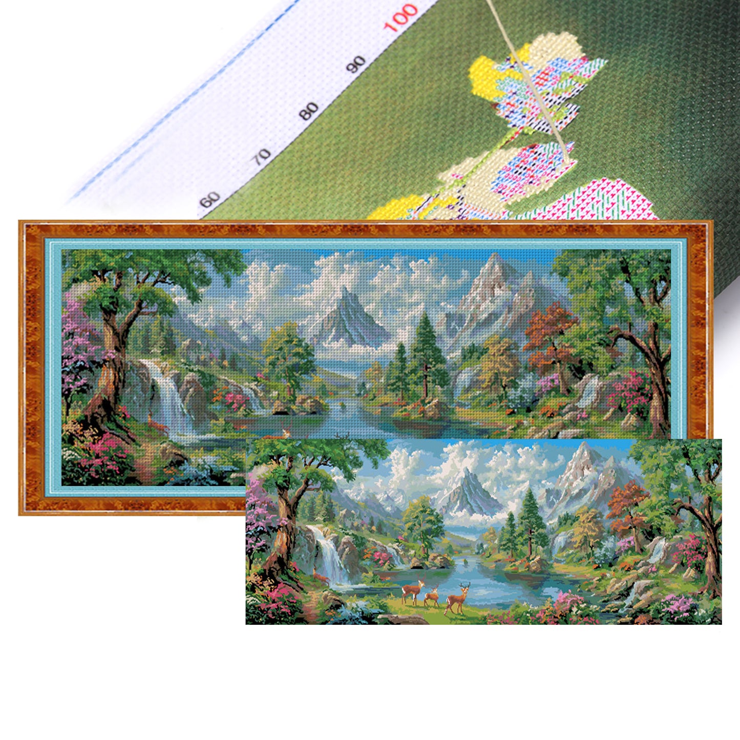 Vast Landscape - Full 11CT Stamped Cross Stitch 150x56CM - Mona Lisa(45Colors)
