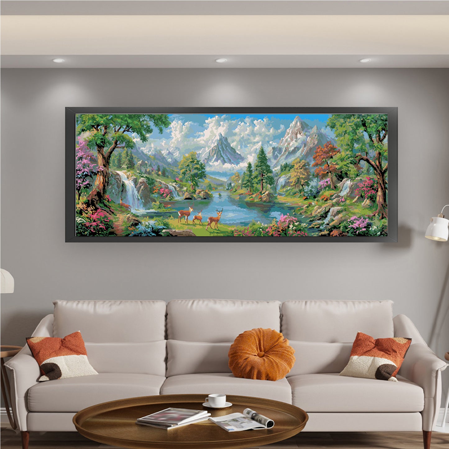 Vast Landscape - Full 11CT Stamped Cross Stitch 150x56CM - Mona Lisa(45Colors)