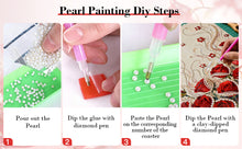 Load image into Gallery viewer, DIY Pearl Painting Kit 40x50CM Rose Framed Handmade Pearl Material Art Set Room Wall Decoration
