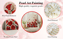 Load image into Gallery viewer, DIY Pearl Painting Kit 40x50CM Rose Framed Handmade Pearl Material Art Set Room Wall Decoration
