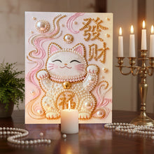 Load image into Gallery viewer, DIY Pearl Painting Kit 40x50CM Lucky Cat Framed Handmade Pearl Material Art Set Room Wall Decoration
