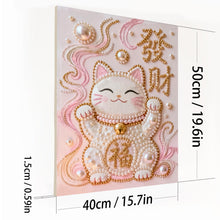Load image into Gallery viewer, DIY Pearl Painting Kit 40x50CM Lucky Cat Framed Handmade Pearl Material Art Set Room Wall Decoration
