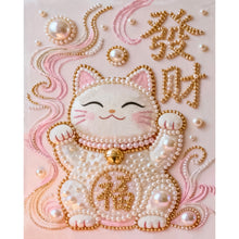 Load image into Gallery viewer, DIY Pearl Painting Kit 40x50CM Lucky Cat Framed Handmade Pearl Material Art Set Room Wall Decoration

