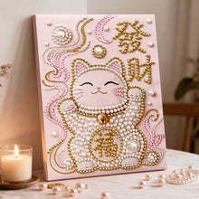 Load image into Gallery viewer, DIY Pearl Painting Kit 40x50CM Lucky Cat Framed Handmade Pearl Material Art Set Room Wall Decoration
