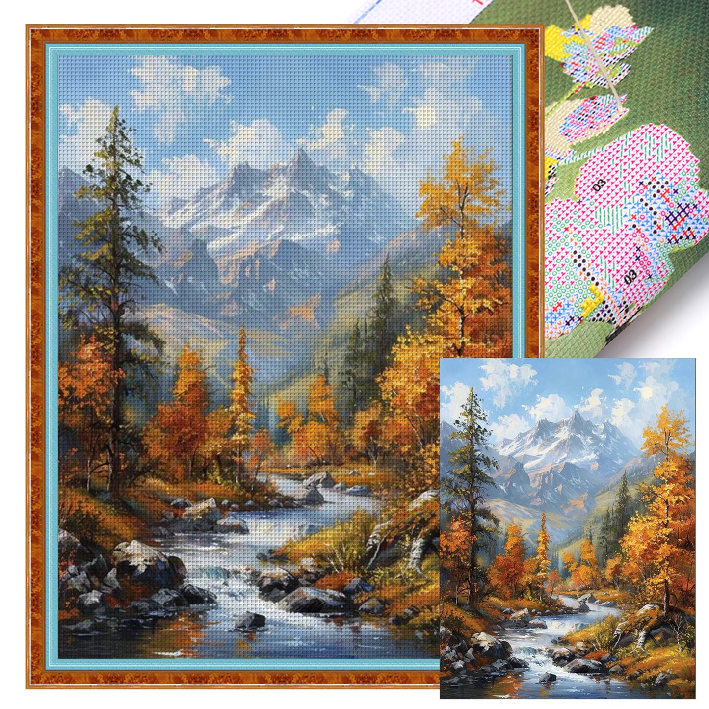 Autumn Scenery - Full 14CT Stamped Cross Stitch 45x60CM - Huacan