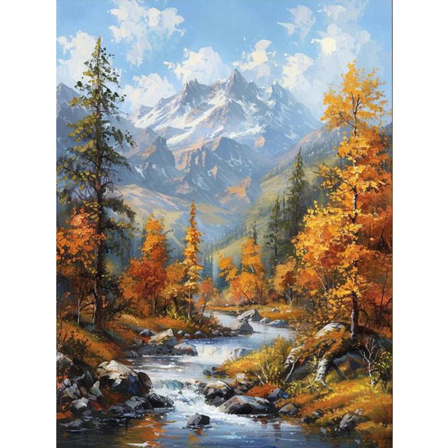 Autumn Scenery - Full 14CT Stamped Cross Stitch 45x60CM - Huacan