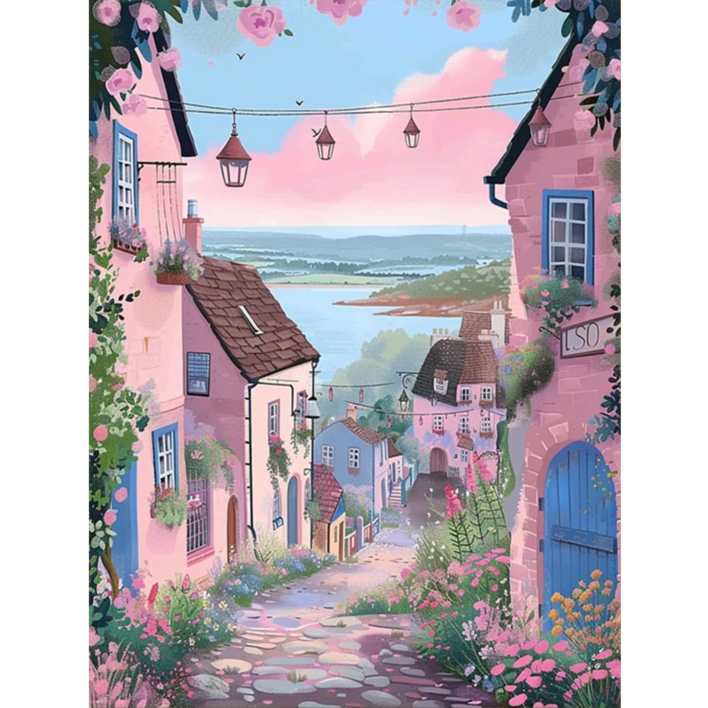 Scenery - Full 14CT Stamped Cross Stitch 45x60CM - Huacan