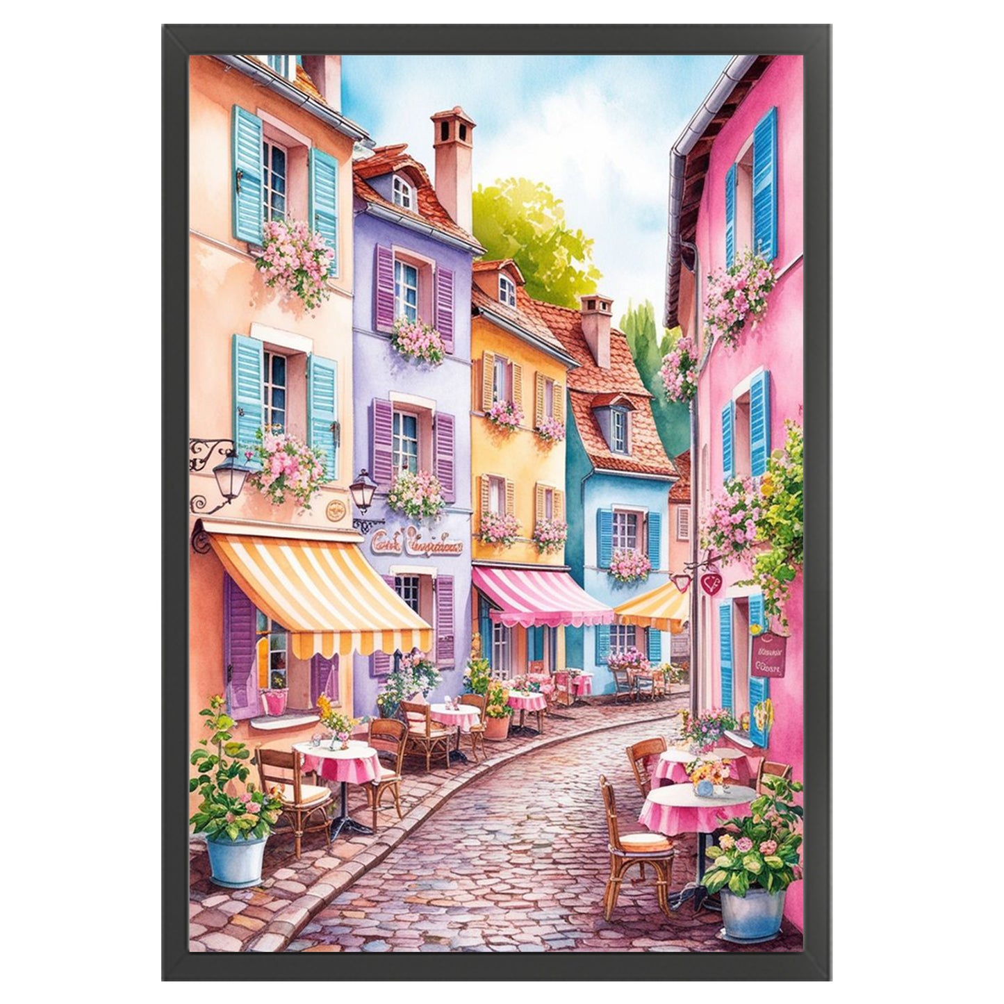 Colorful Town - Full 14CT Stamped Cross Stitch 45x60CM - Huacan