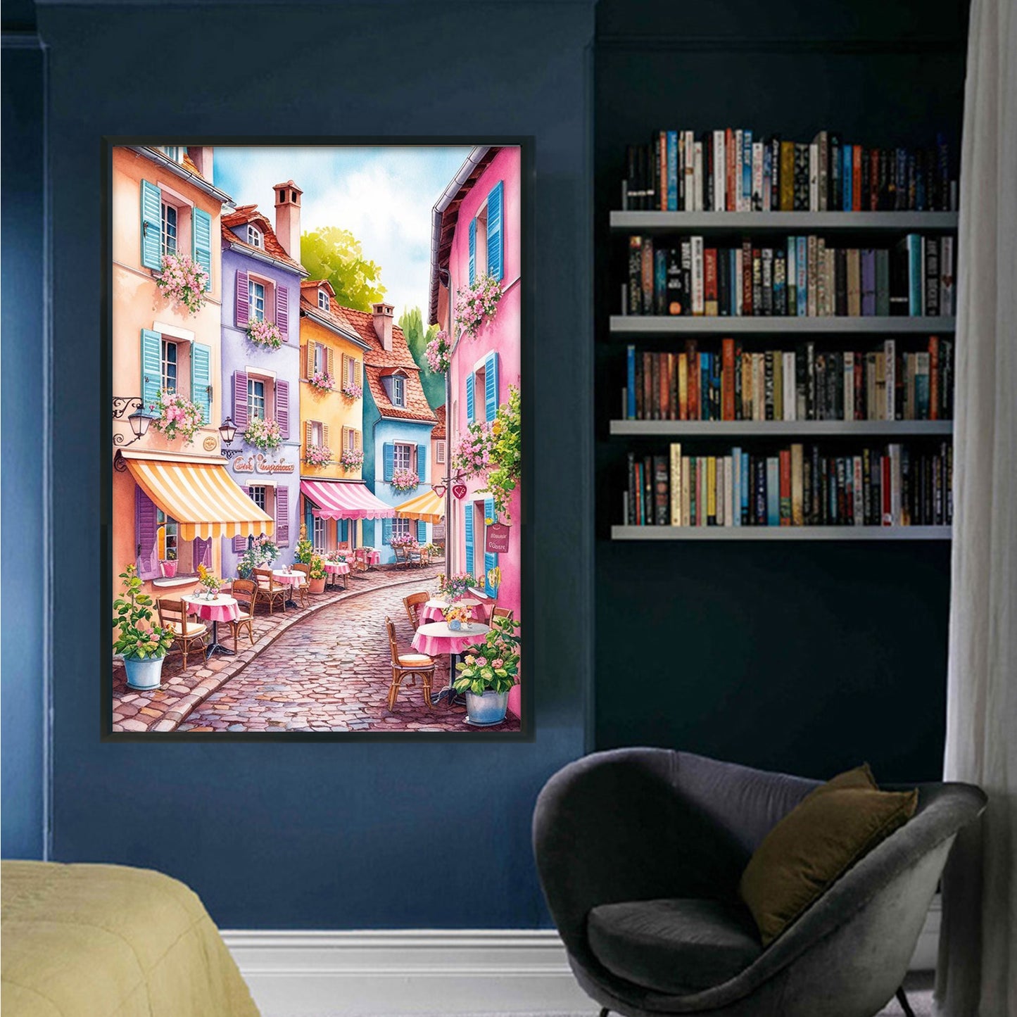 Colorful Town - Full 14CT Stamped Cross Stitch 45x60CM - Huacan