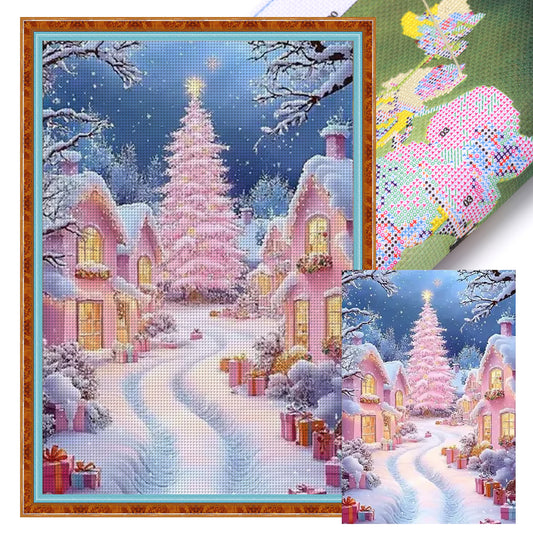 Winter Hut - Full 14CT Stamped Cross Stitch 45x60CM - Huacan