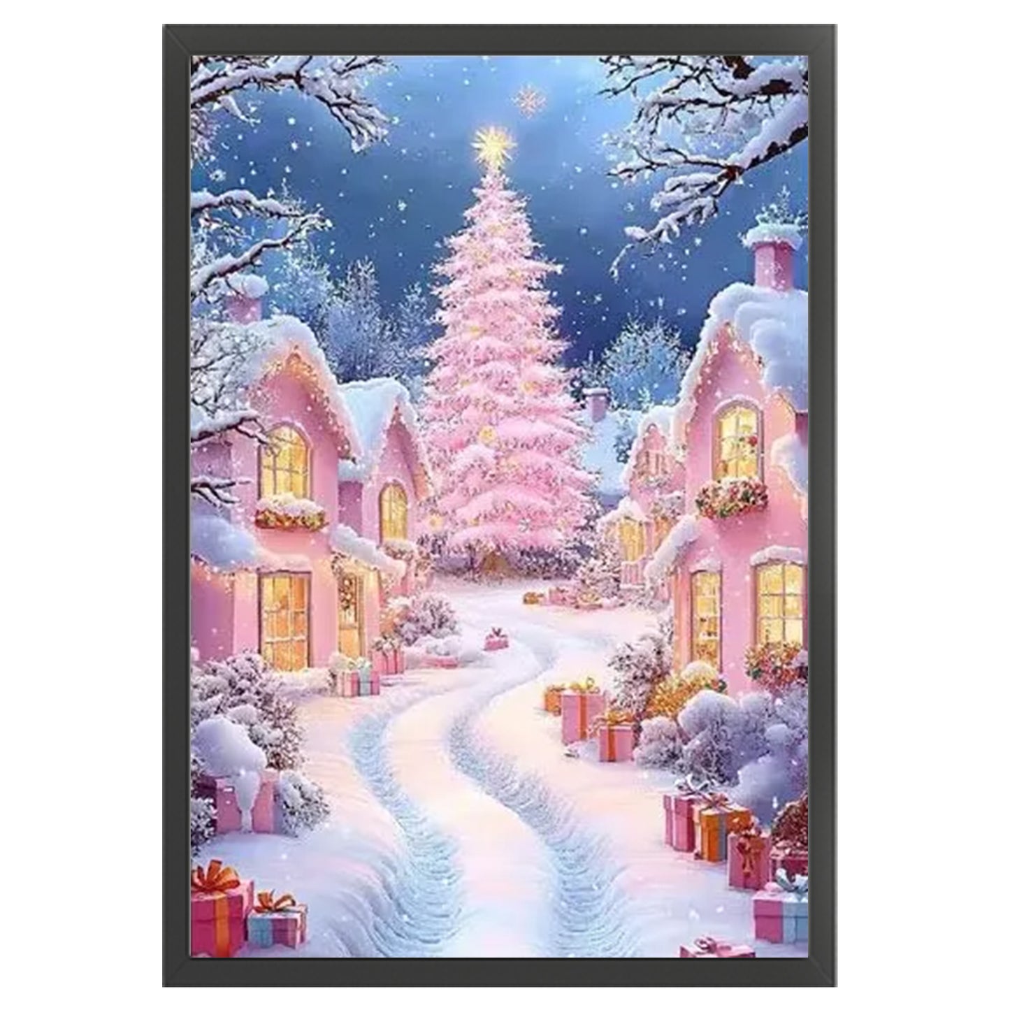 Winter Hut - Full 14CT Stamped Cross Stitch 45x60CM - Huacan