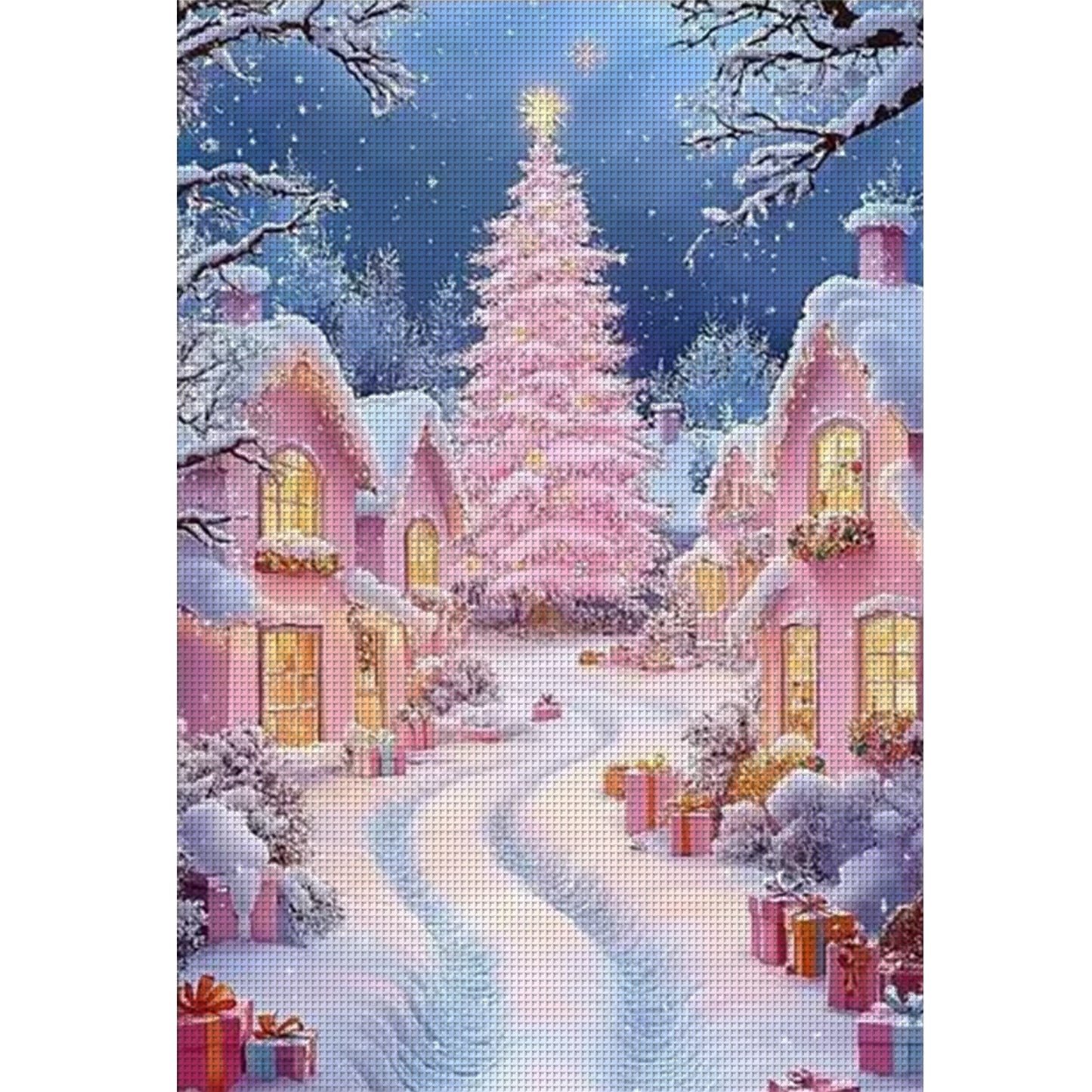 Winter Hut - Full 14CT Stamped Cross Stitch 45x60CM - Huacan