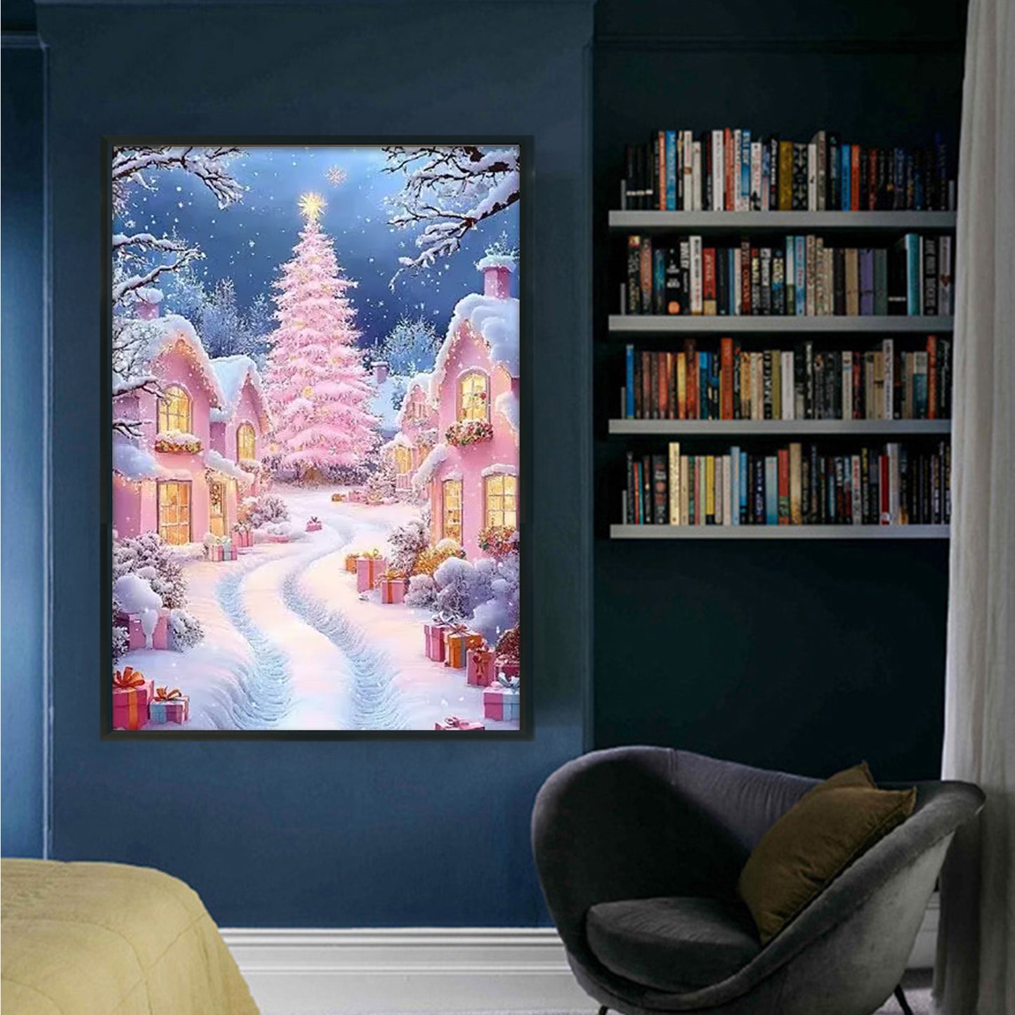 Winter Hut - Full 14CT Stamped Cross Stitch 45x60CM - Huacan