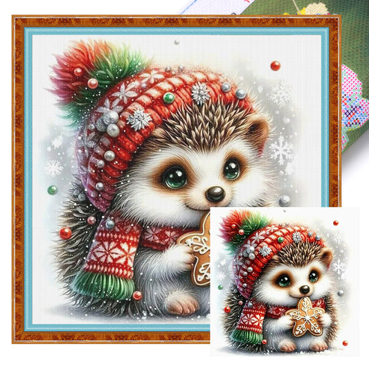 Hedgehog - Full 11CT Stamped Cross Stitch 40x40CM - Yishu