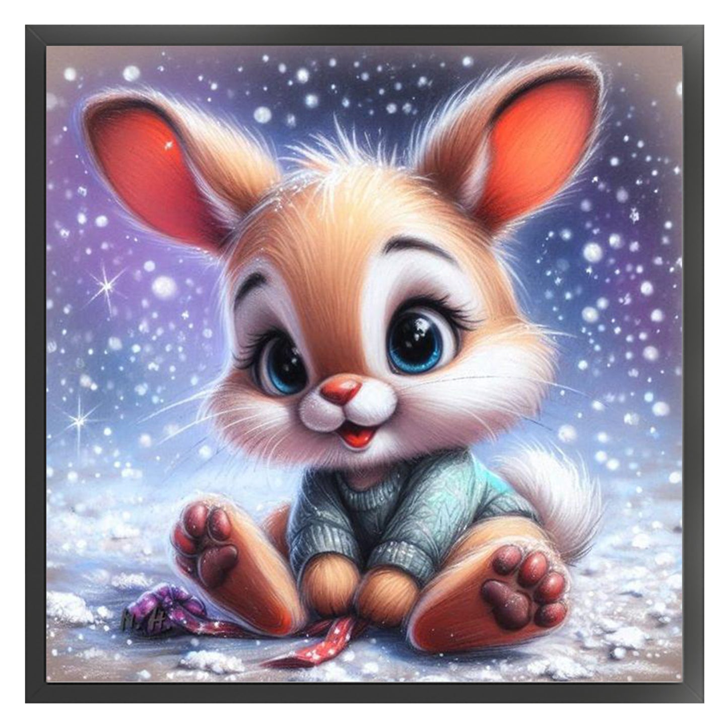 Rabbit - Full 11CT Stamped Cross Stitch 40x40CM - Yishu