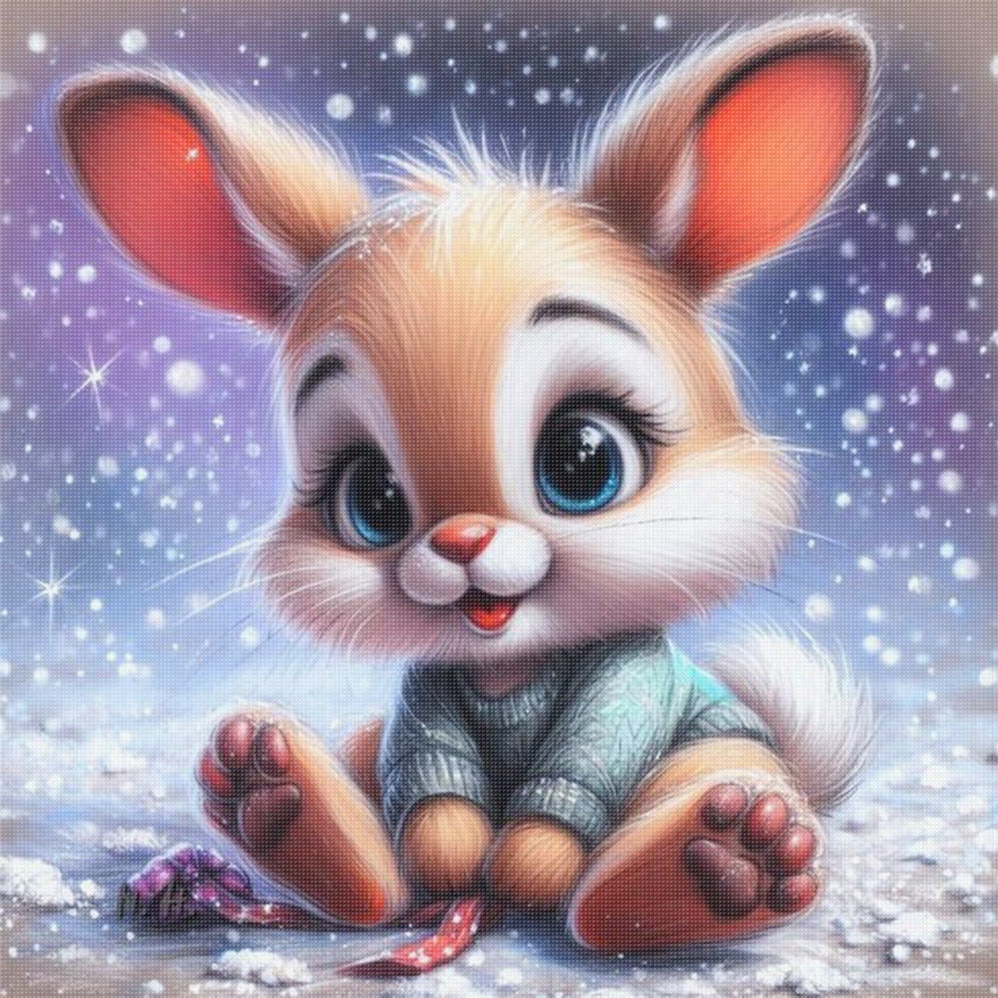 Rabbit - Full 11CT Stamped Cross Stitch 40x40CM - Yishu