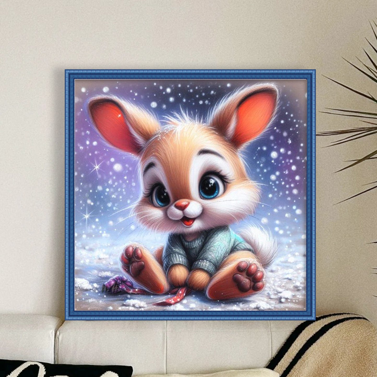 Rabbit - Full 11CT Stamped Cross Stitch 40x40CM - Yishu