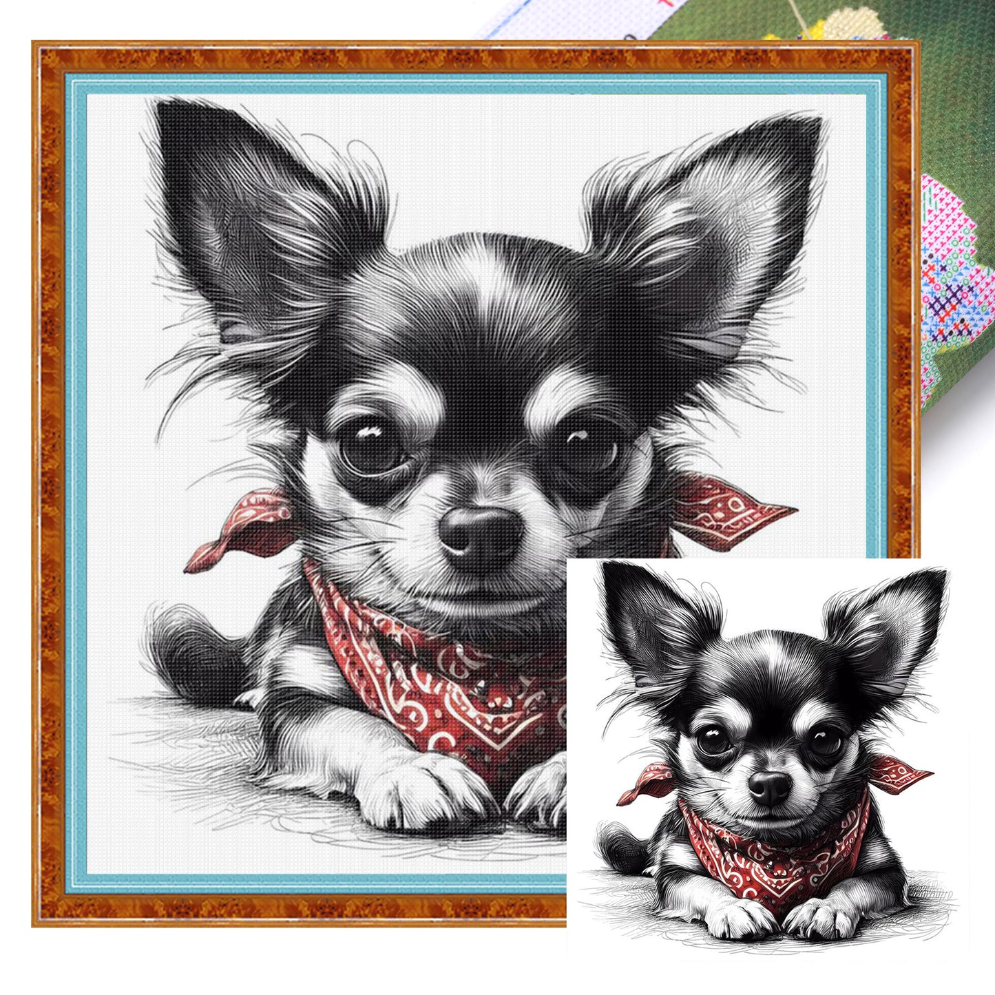 Dog - Full 11CT Stamped Cross Stitch 40x40CM - Yishu