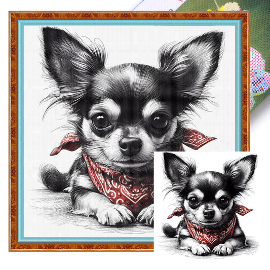 Dog - Full 11CT Stamped Cross Stitch 40x40CM - Yishu