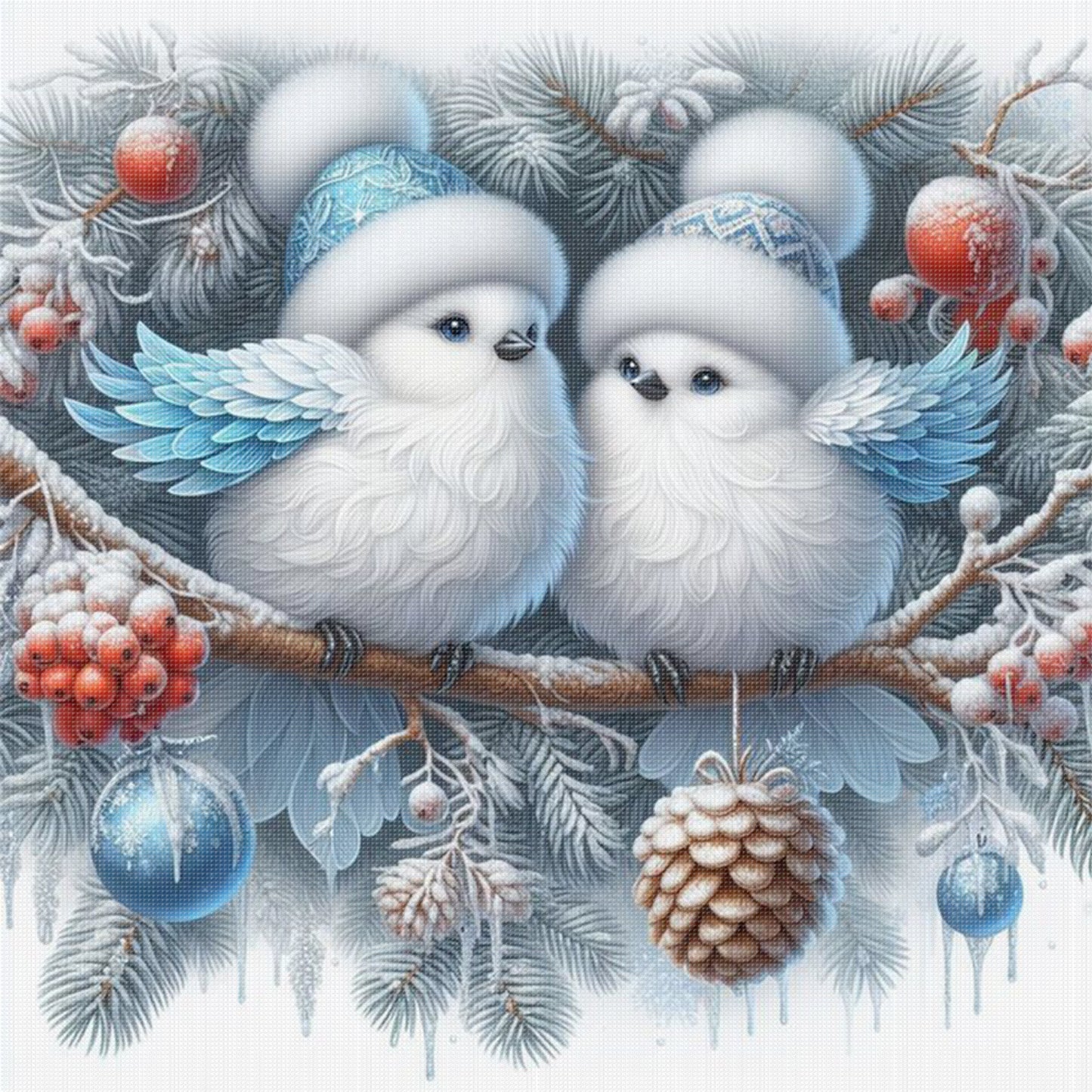 Birdie - Full 11CT Stamped Cross Stitch 40x40CM - Yishu