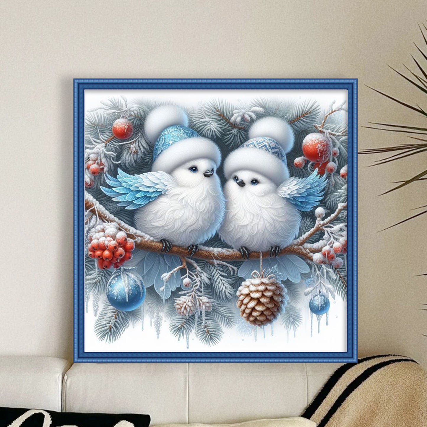 Birdie - Full 11CT Stamped Cross Stitch 40x40CM - Yishu