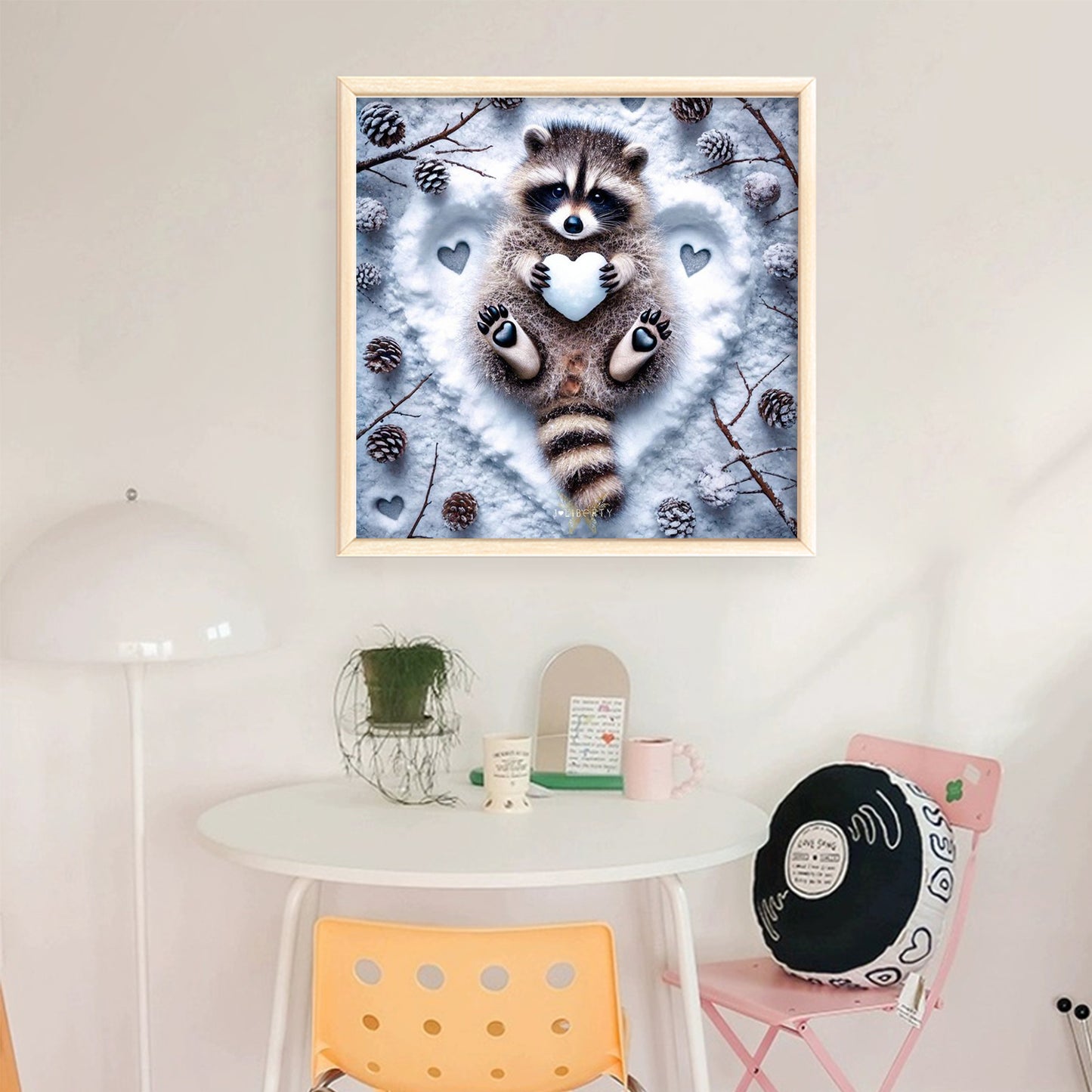 Little Raccoon - Full 11CT Stamped Cross Stitch 40x40CM - Yishu