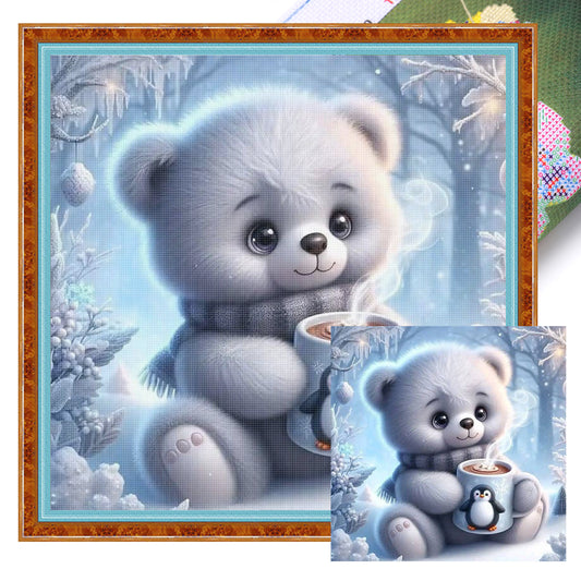 Bear - Full 11CT Stamped Cross Stitch 40x40CM - Yishu