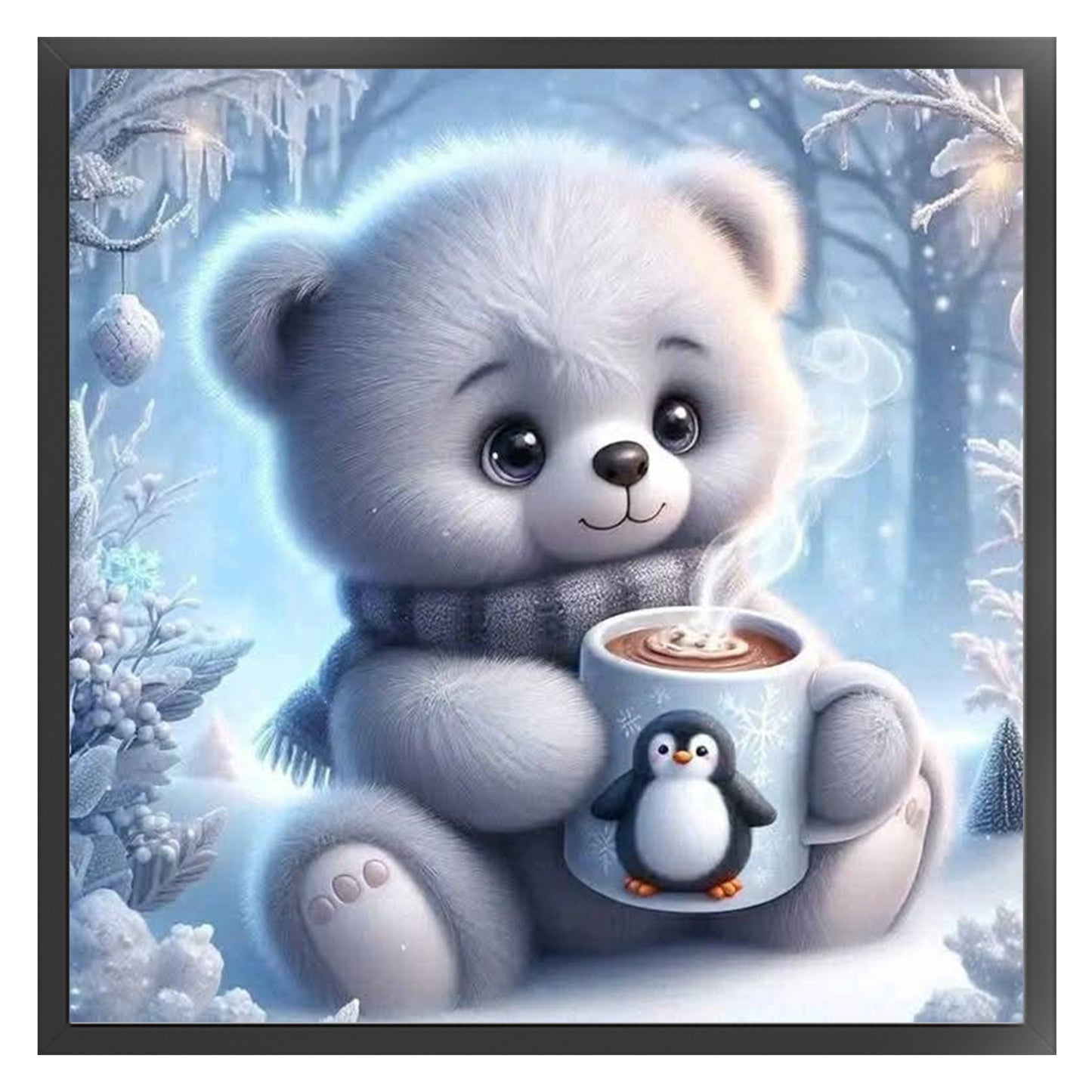 Bear - Full 11CT Stamped Cross Stitch 40x40CM - Yishu