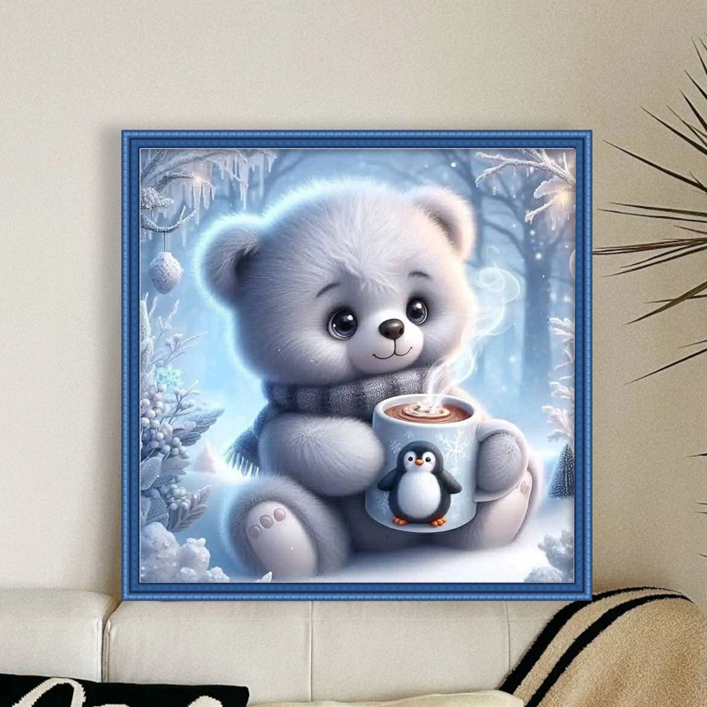 Bear - Full 11CT Stamped Cross Stitch 40x40CM - Yishu