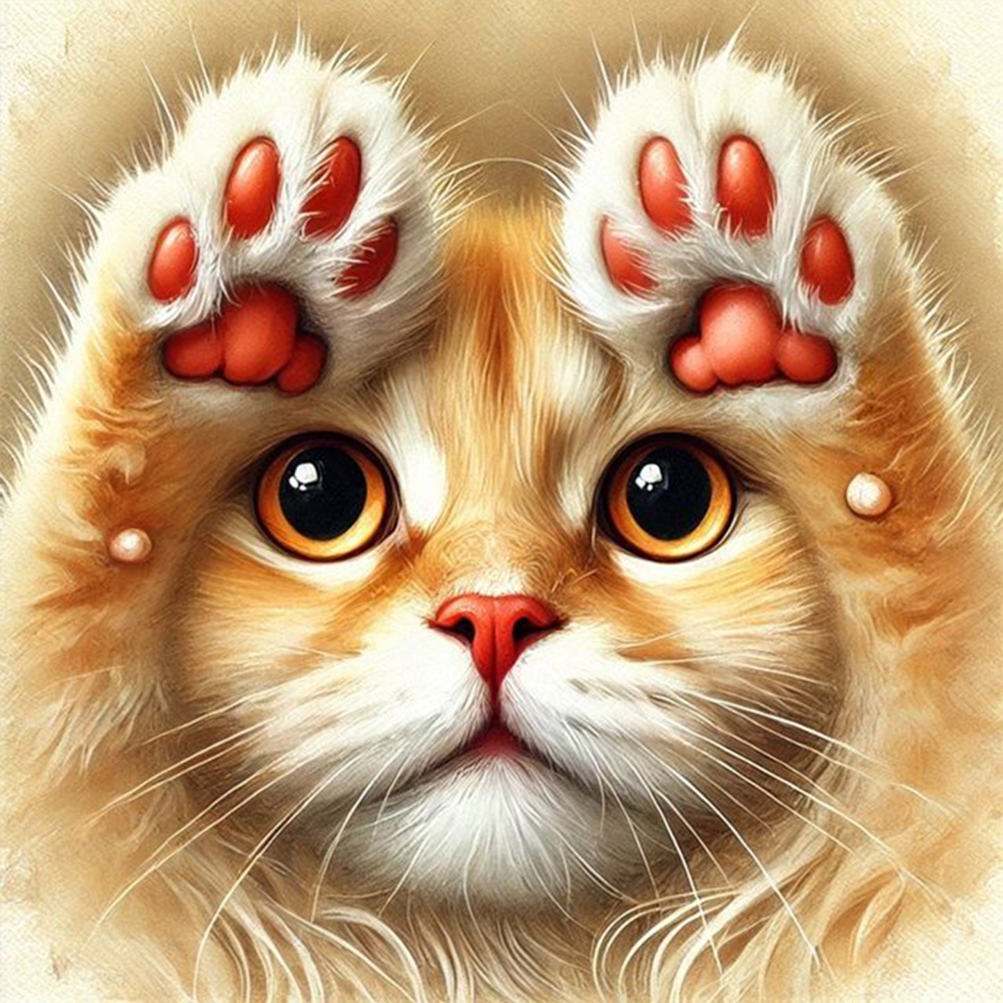 Cat - Full 11CT Stamped Cross Stitch 40x40CM - Yishu