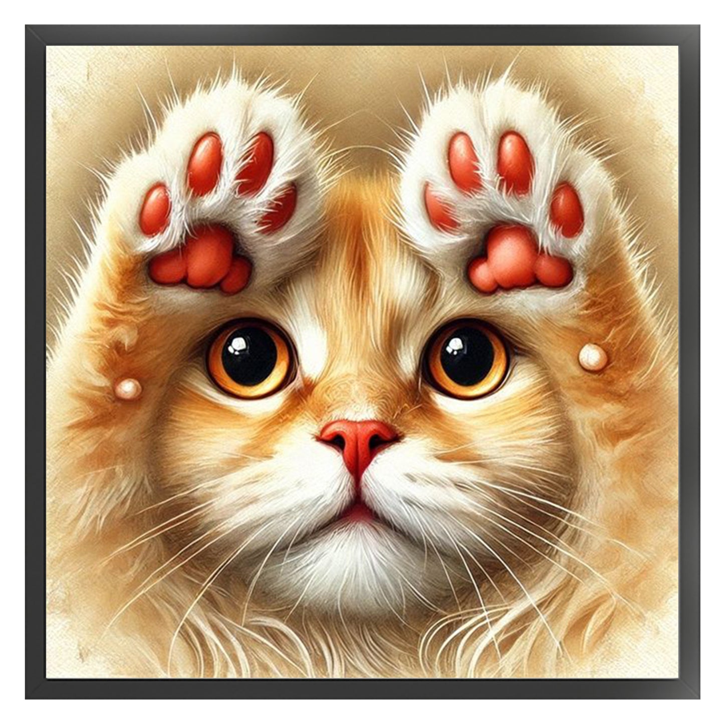 Cat - Full 11CT Stamped Cross Stitch 40x40CM - Yishu