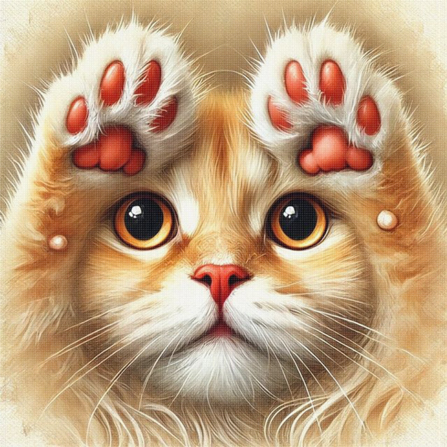 Cat - Full 11CT Stamped Cross Stitch 40x40CM - Yishu