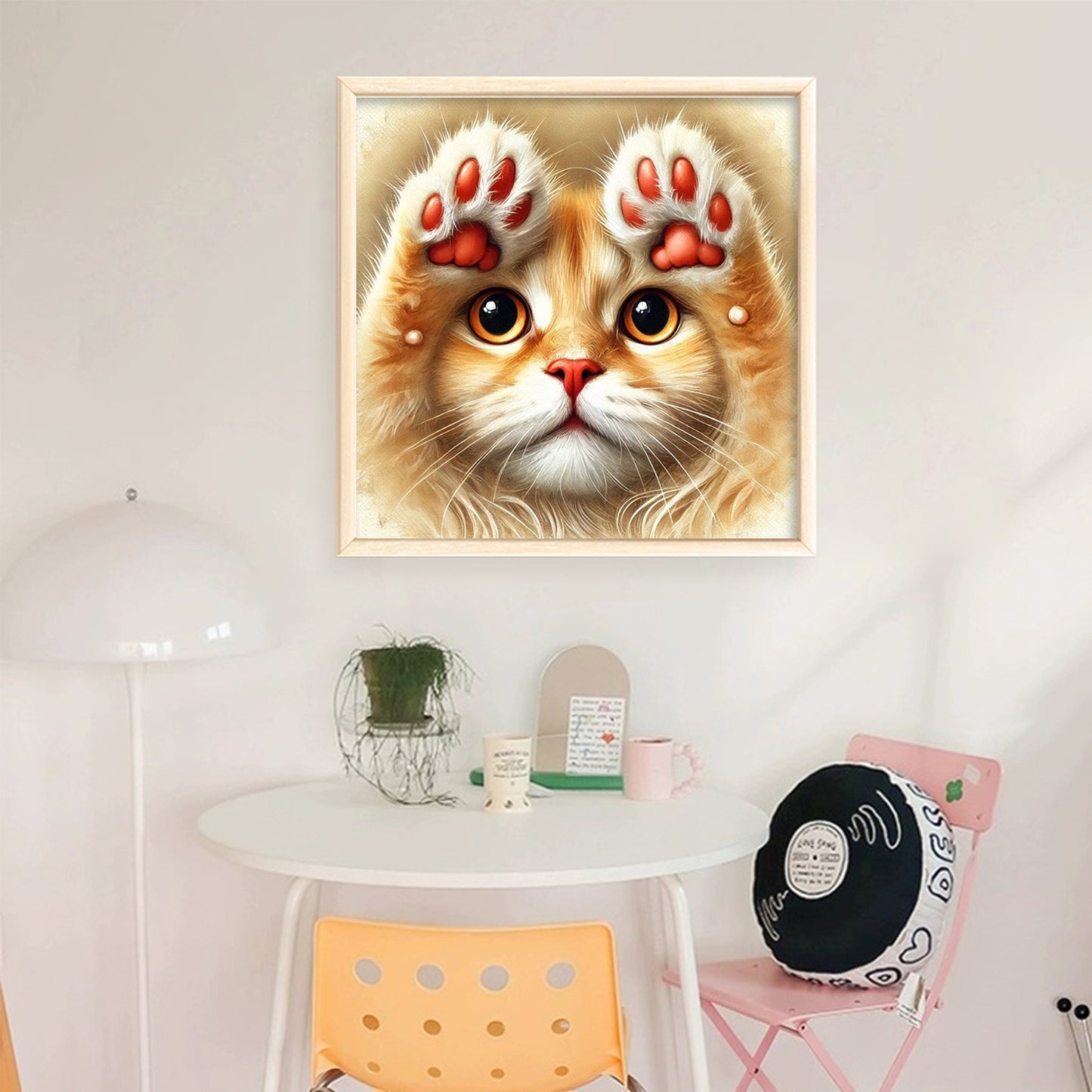 Cat - Full 11CT Stamped Cross Stitch 40x40CM - Yishu