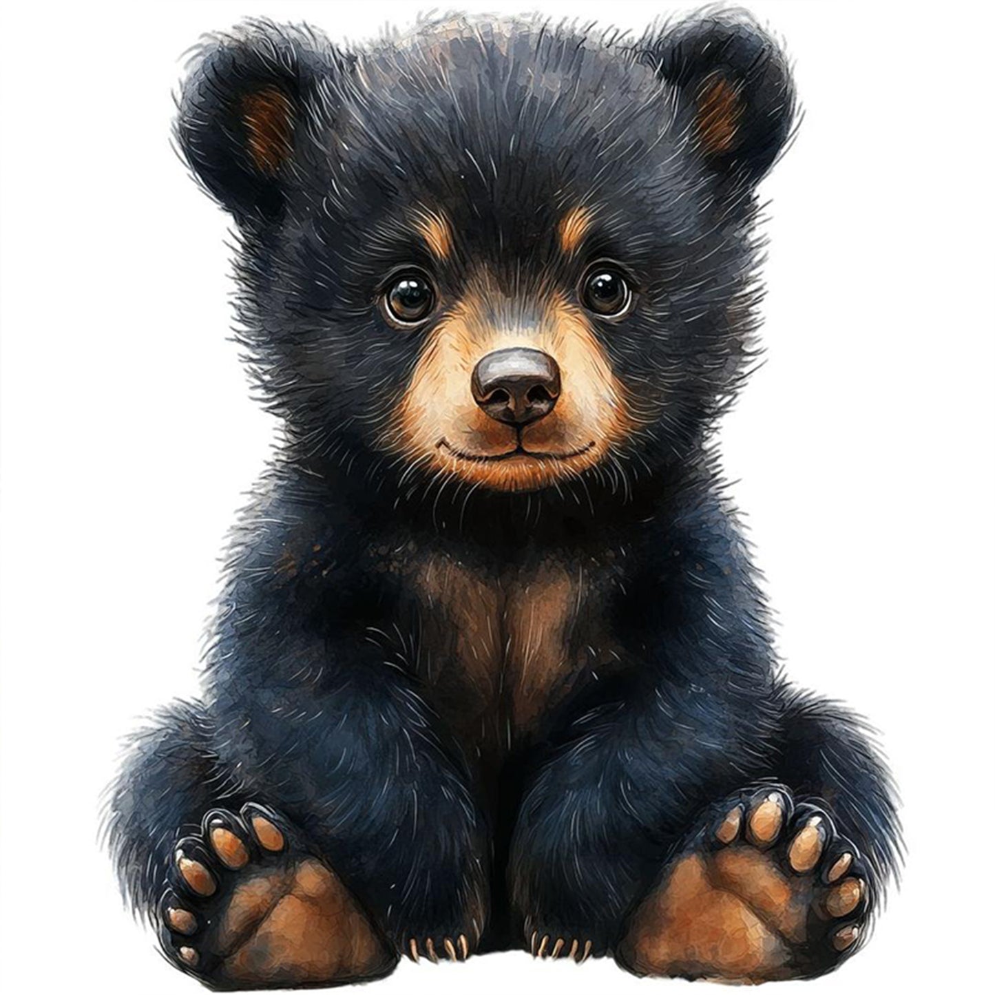 Black Bear - Full 11CT Stamped Cross Stitch 40x40CM - Yishu