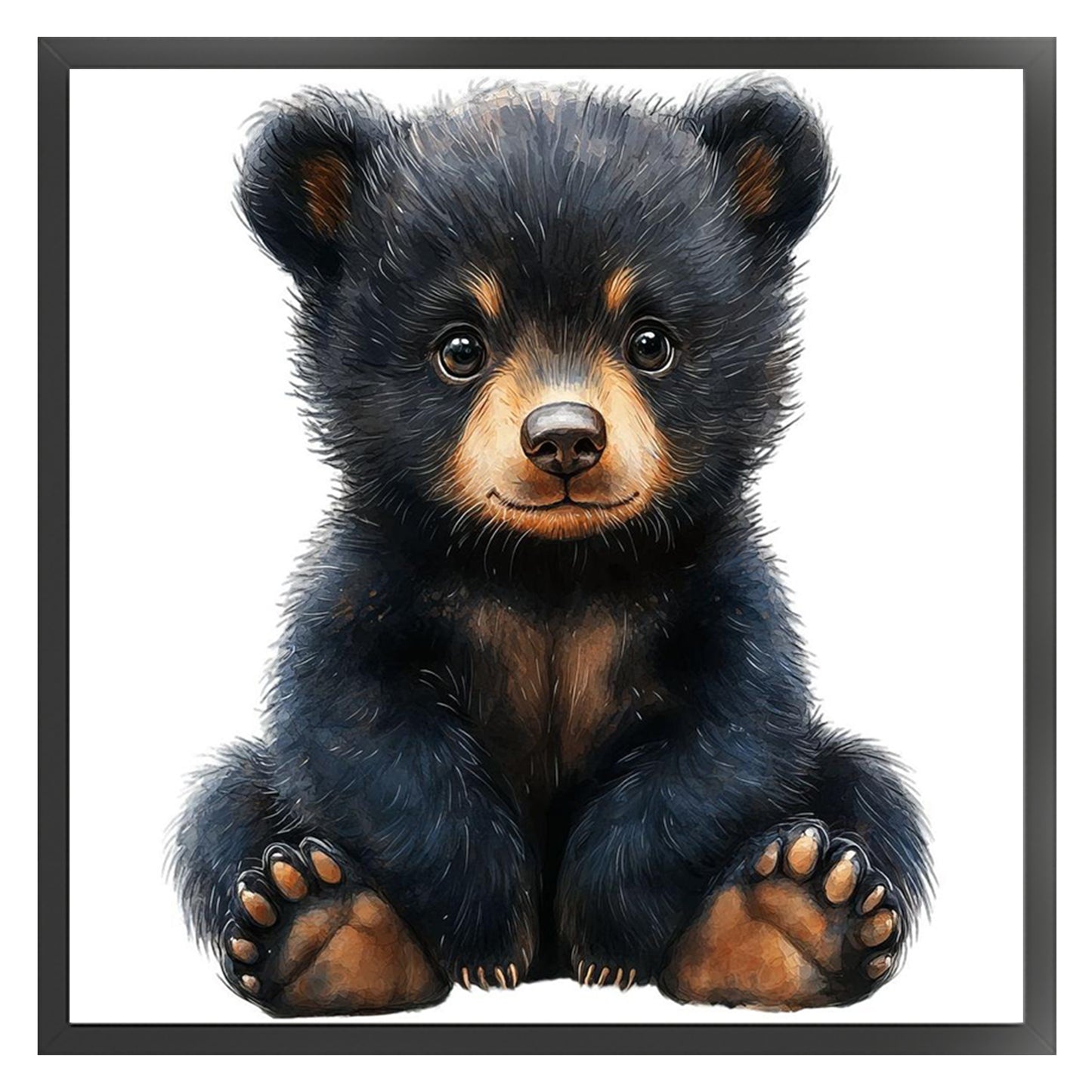 Black Bear - Full 11CT Stamped Cross Stitch 40x40CM - Yishu
