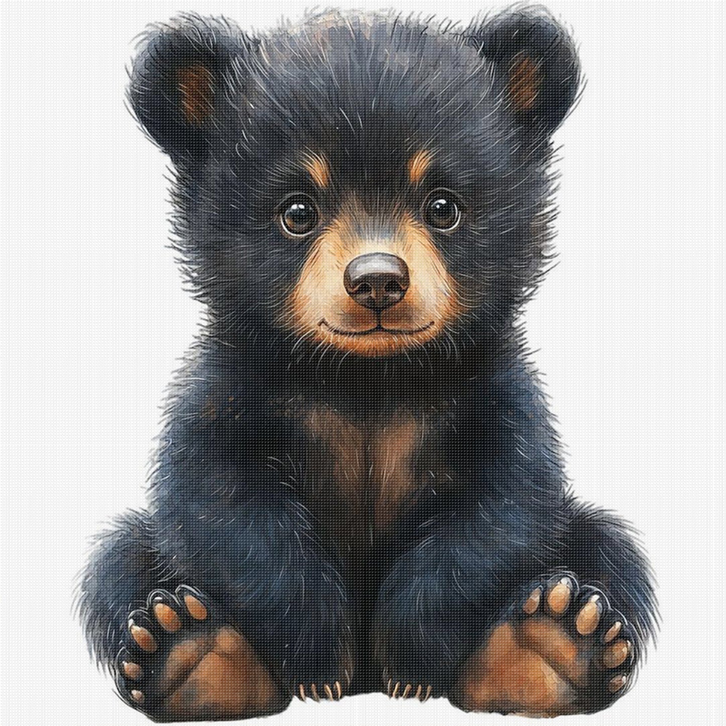 Black Bear - Full 11CT Stamped Cross Stitch 40x40CM - Yishu