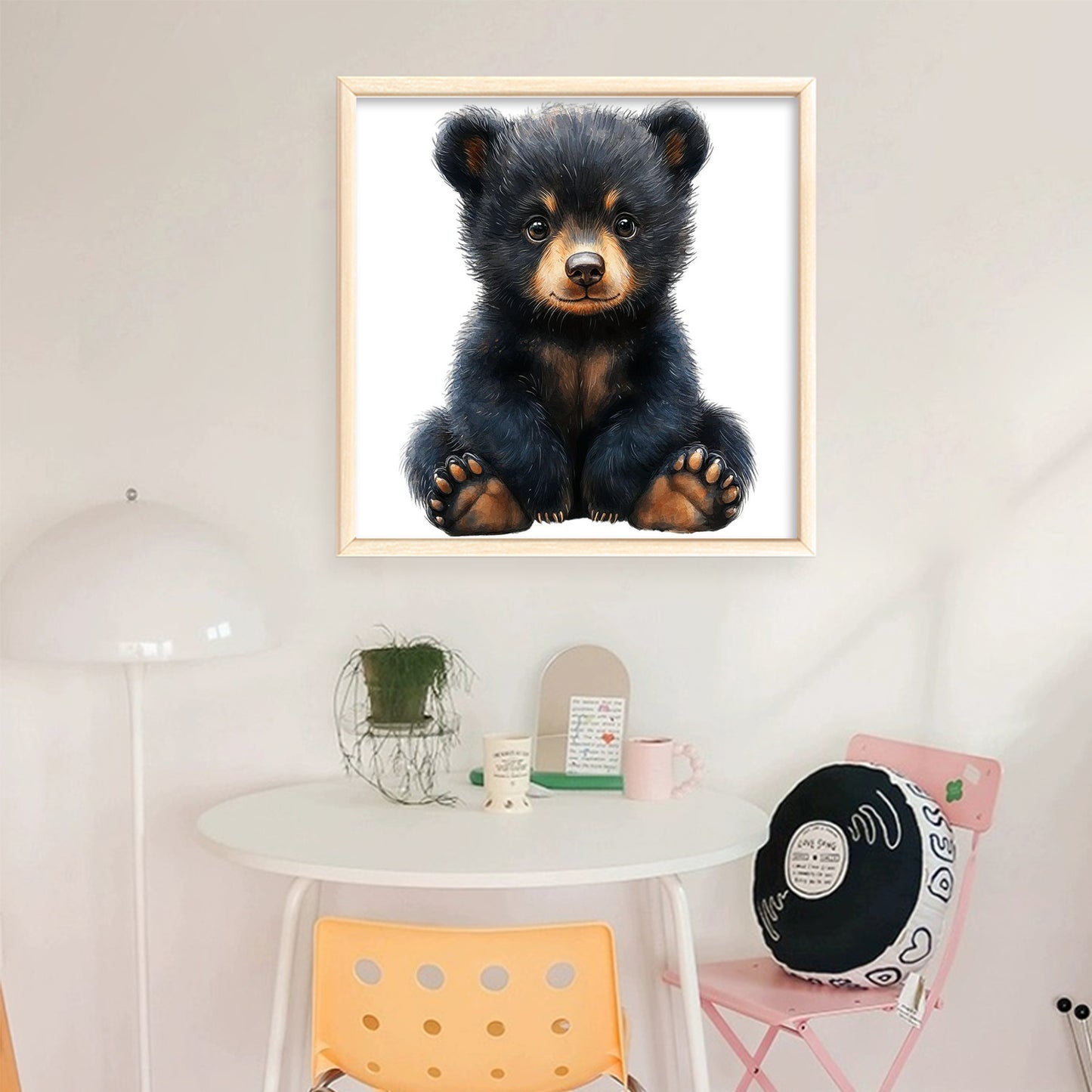 Black Bear - Full 11CT Stamped Cross Stitch 40x40CM - Yishu