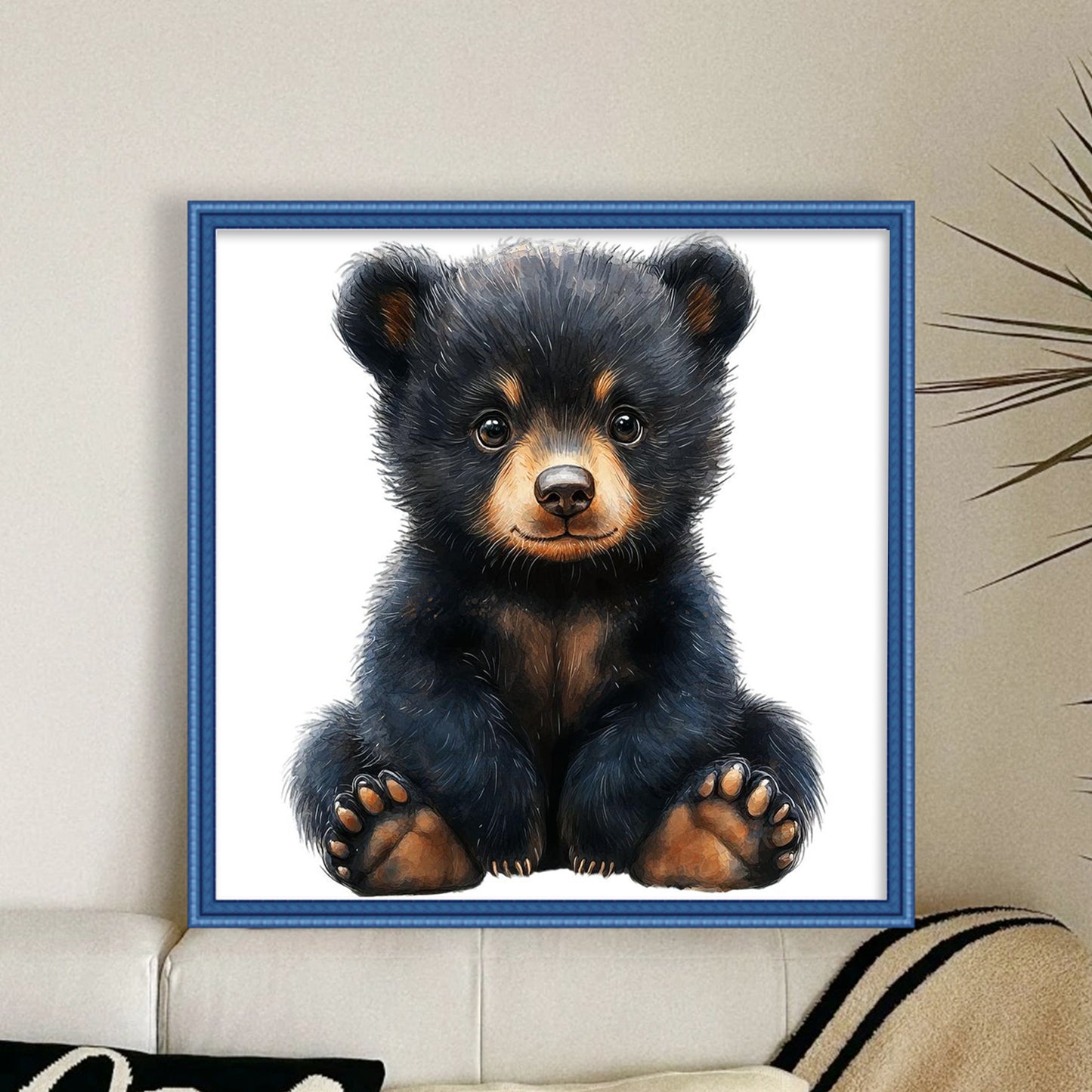 Black Bear - Full 11CT Stamped Cross Stitch 40x40CM - Yishu