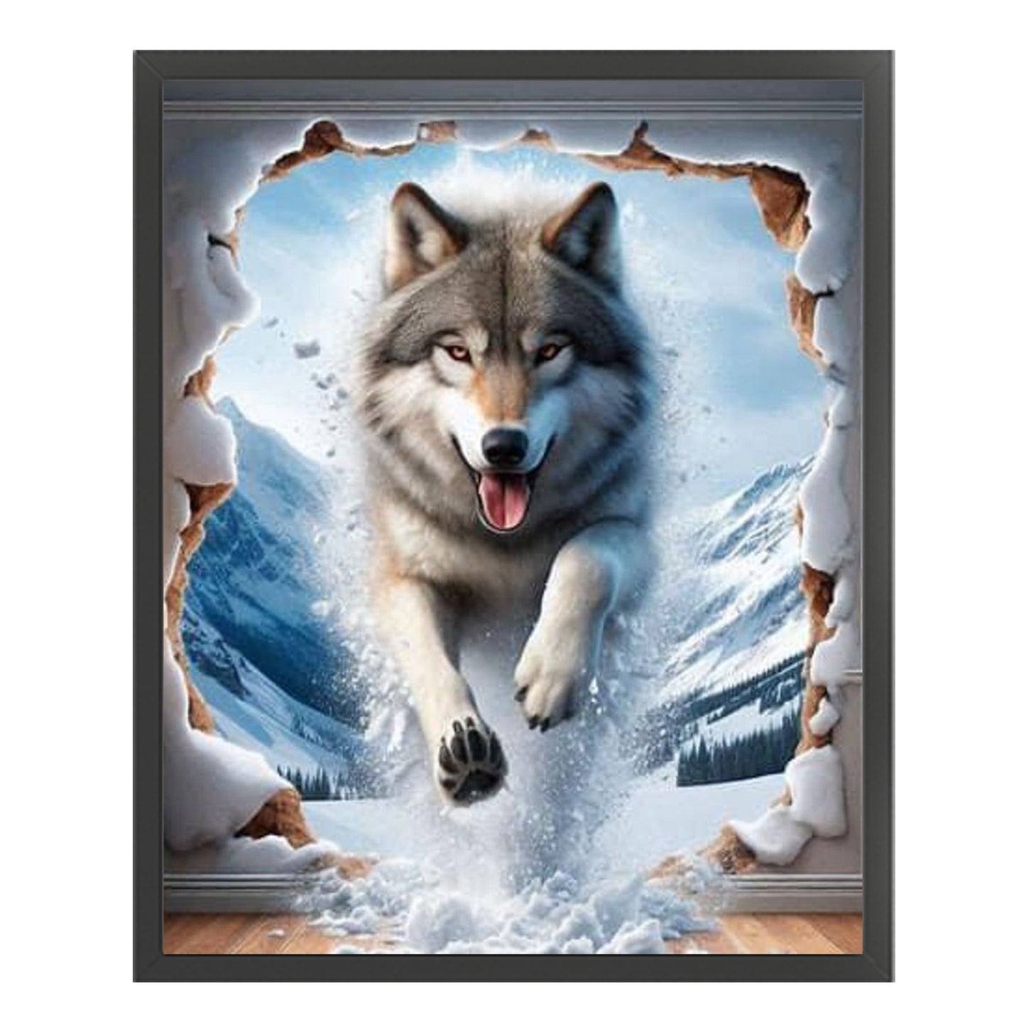 Wolf - Full 11CT Stamped Cross Stitch 40x50CM - Huacan
