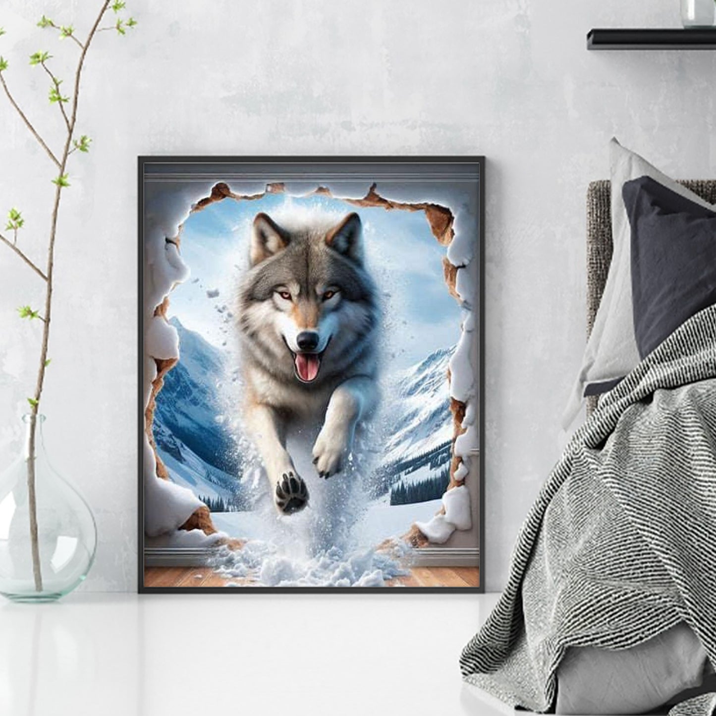 Wolf - Full 11CT Stamped Cross Stitch 40x50CM - Huacan