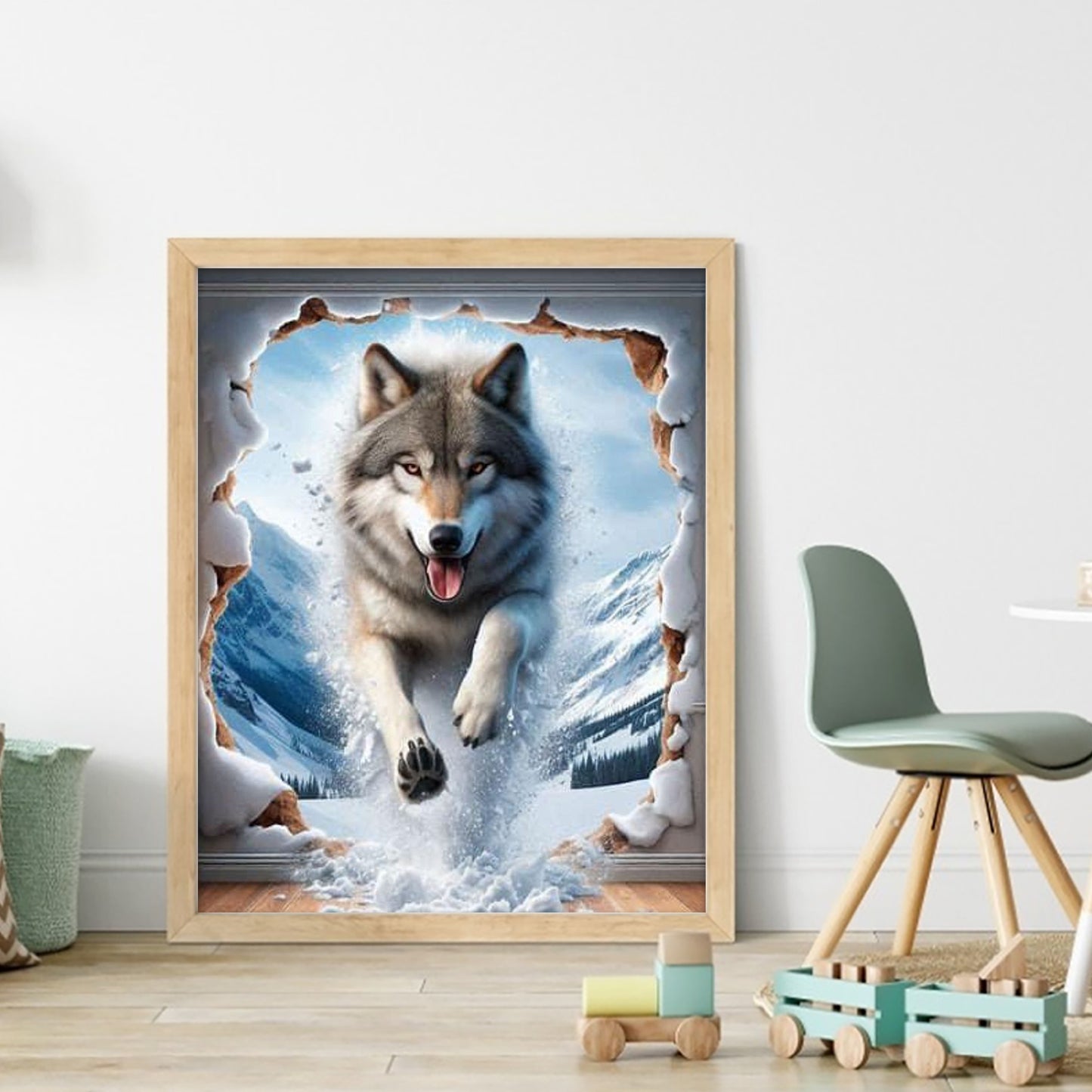 Wolf - Full 11CT Stamped Cross Stitch 40x50CM - Huacan