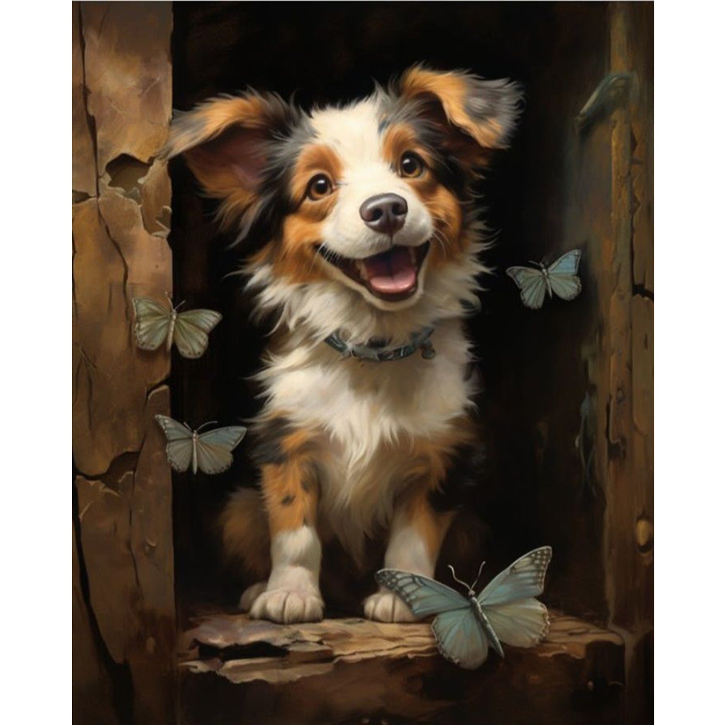 Dog - Full 11CT Stamped Cross Stitch 40x50CM - Huacan