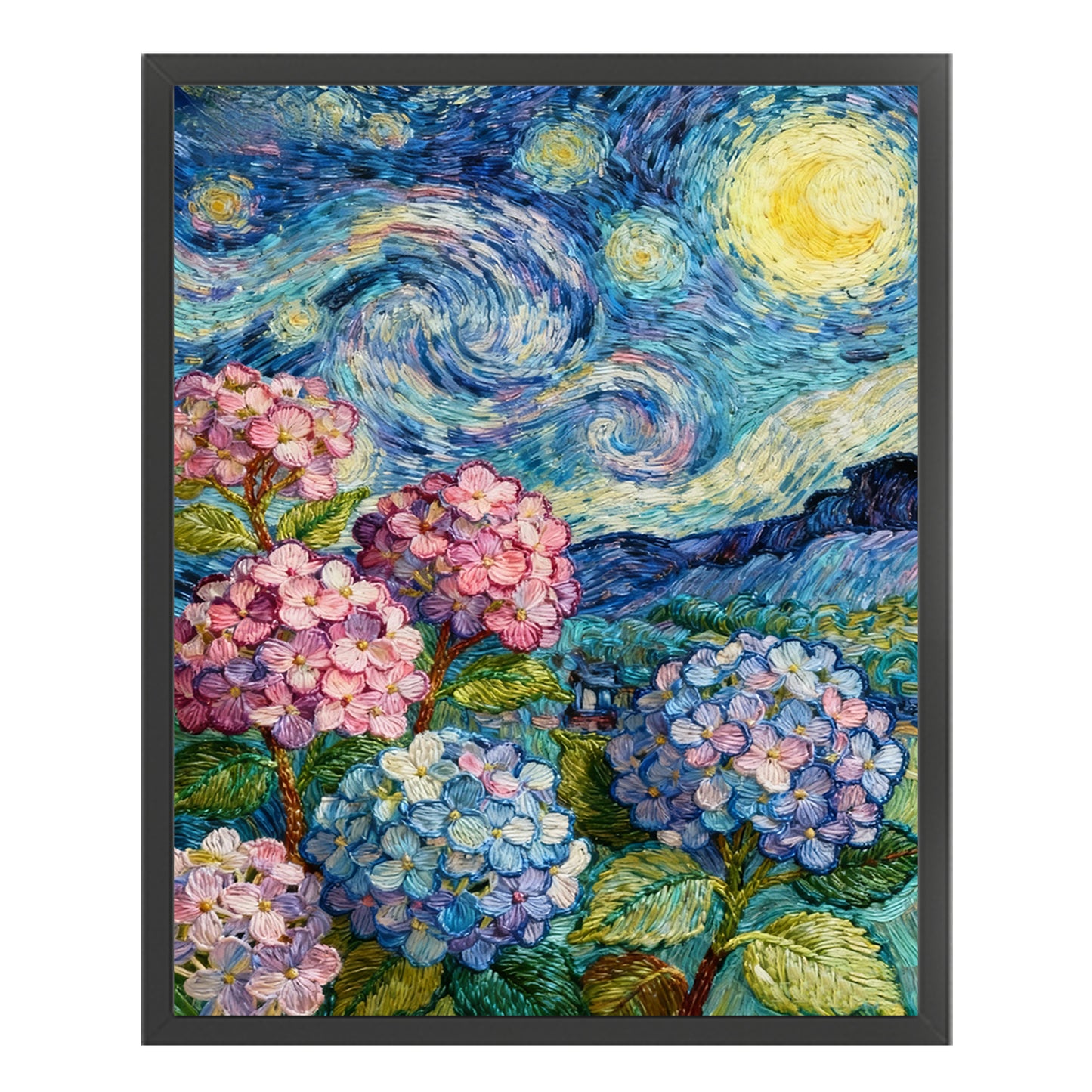 Van Gogh - Hydrangea - Full 11CT Stamped Cross Stitch 40x50CM - Huacan