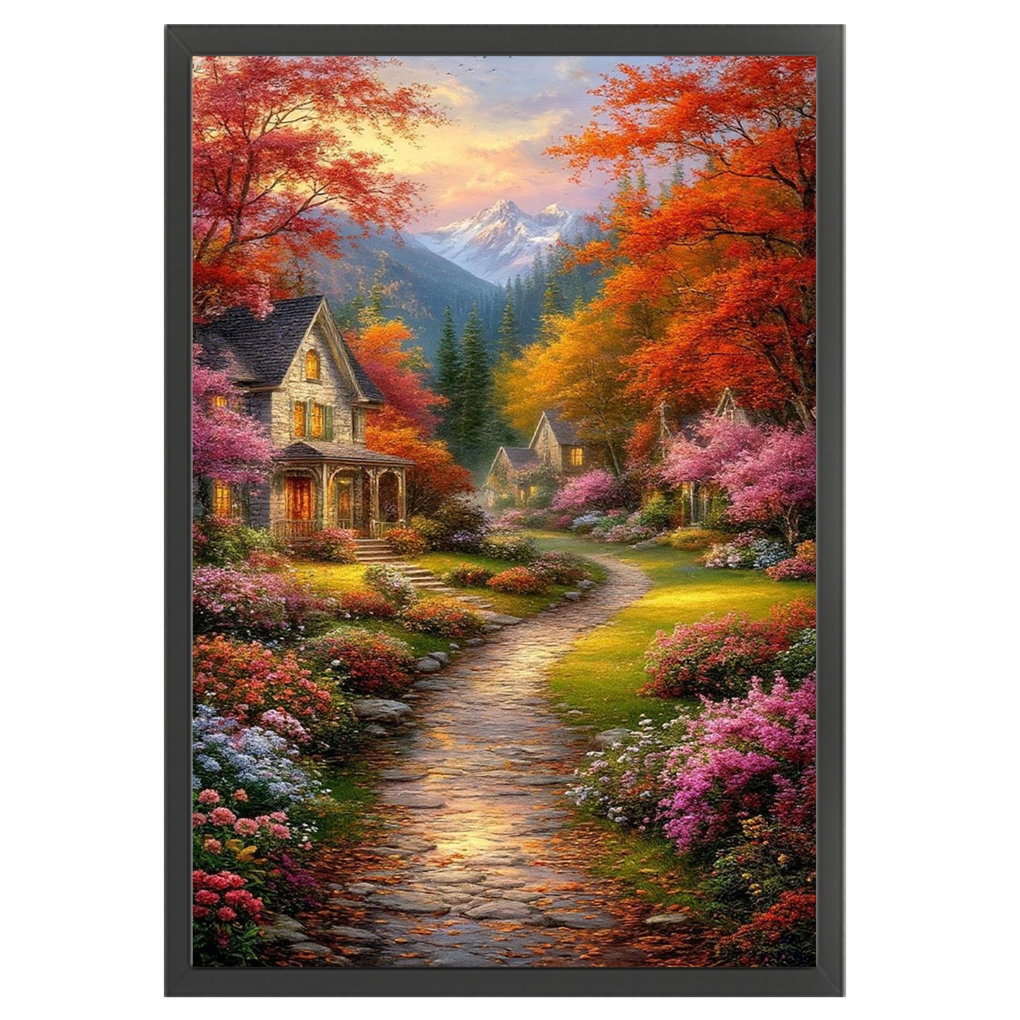 Autumn Hut - Full 11CT Stamped Cross Stitch 40x60CM - Huacan